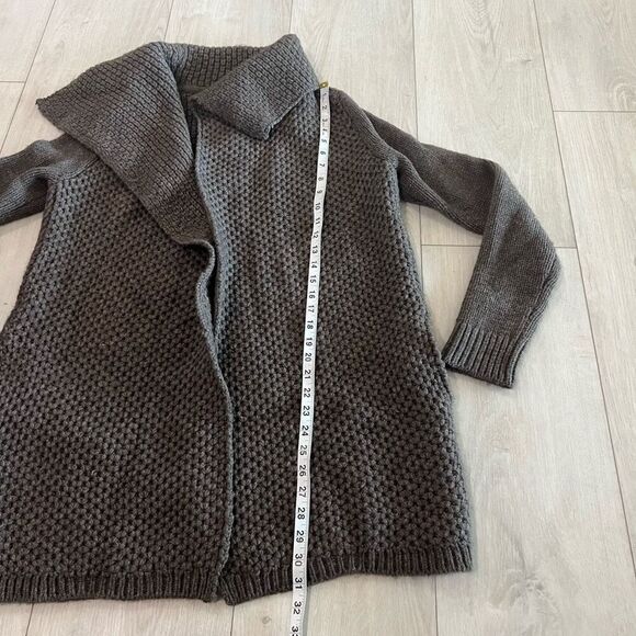 VINCE Size S Gray Honeycomb Yak Wool Sweater Cardigan Jacket - Picture 2 of 8